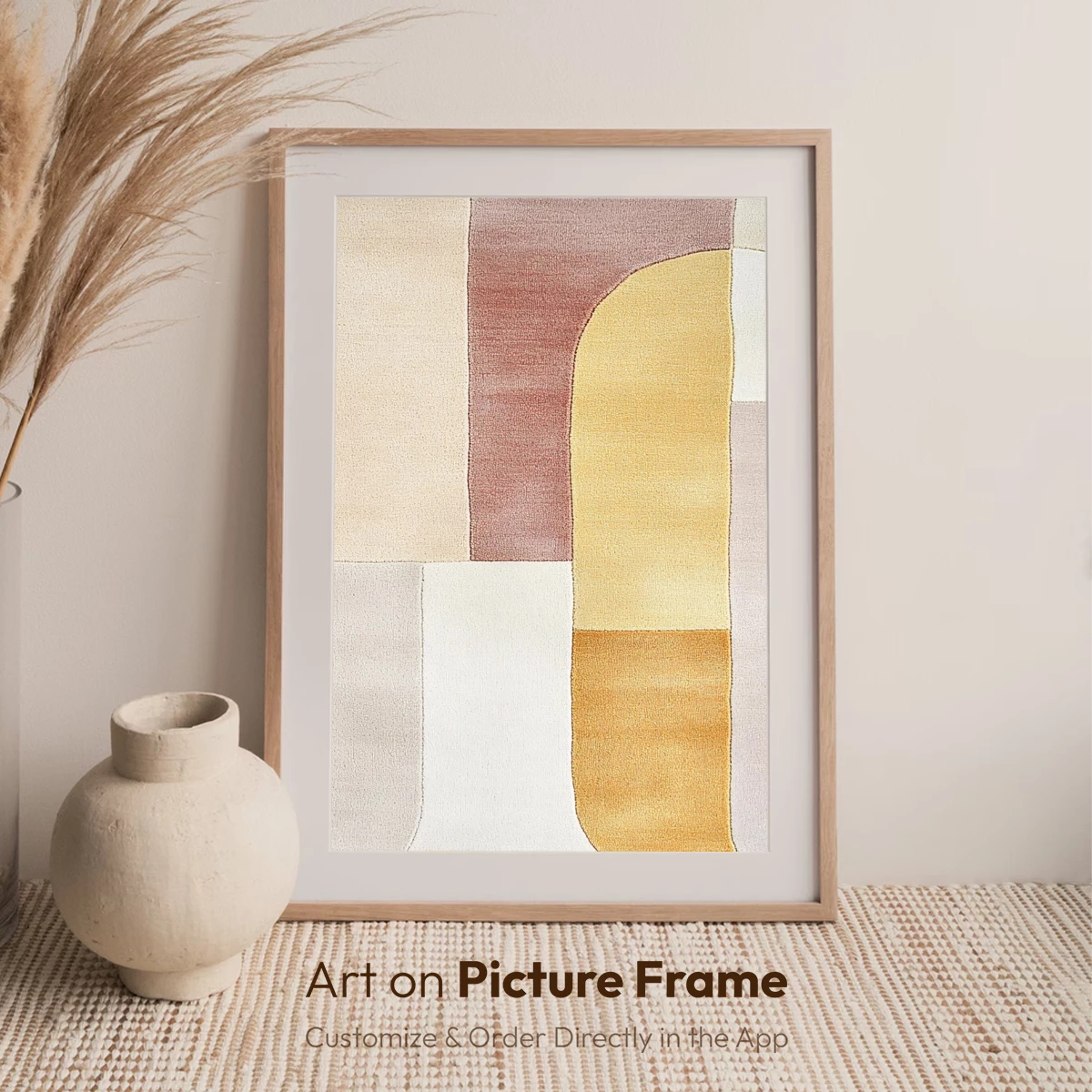 Abstract Geometric Harmony: Soft Tones and Curved Forms - Image 7