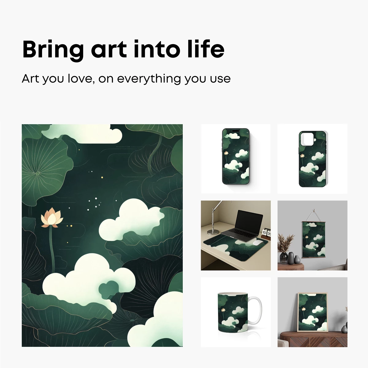 Ethereal Lotus Clouds: A Serene Zen Garden - Image 2