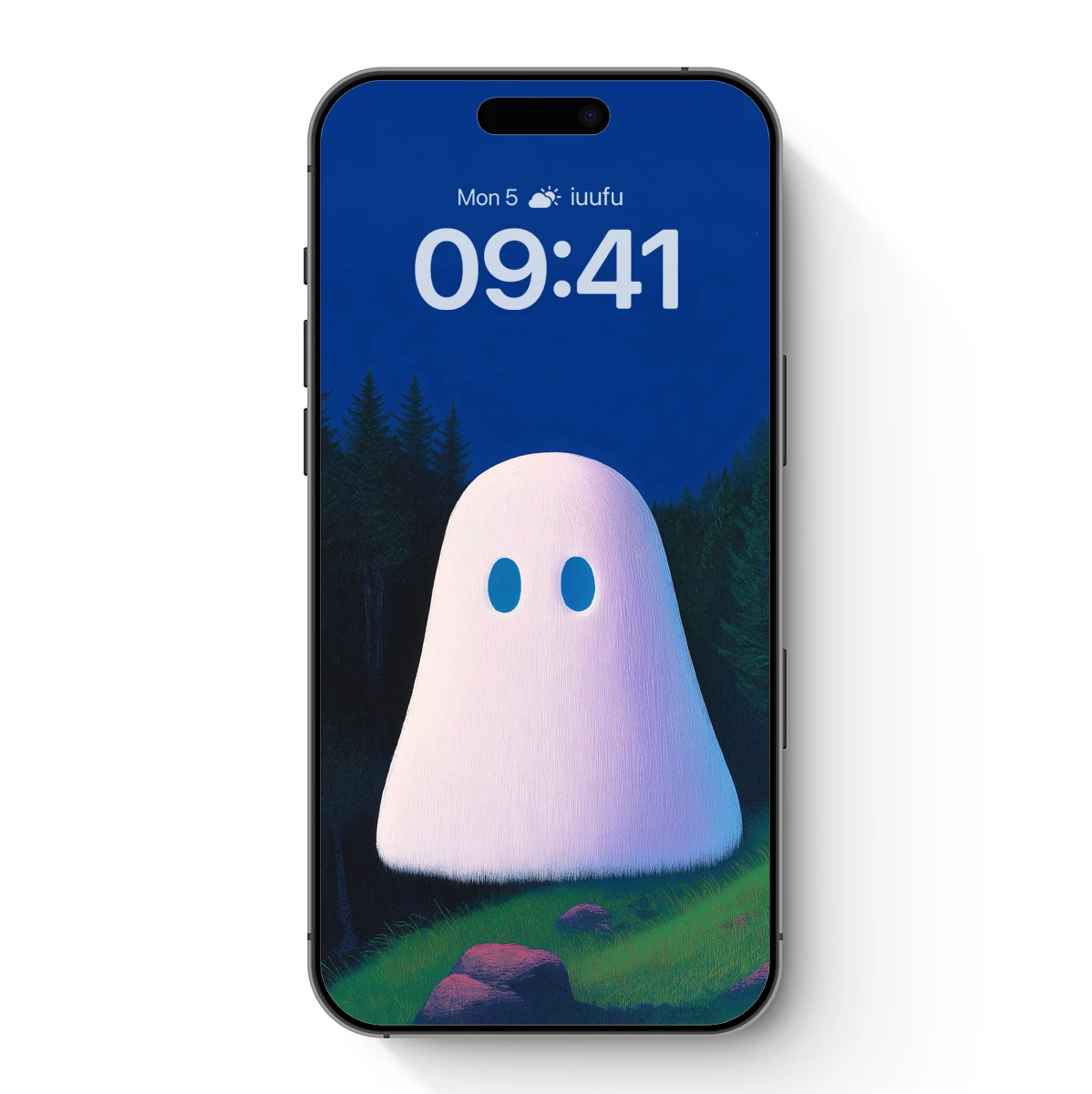 Glowing Ghost in Midnight Forest