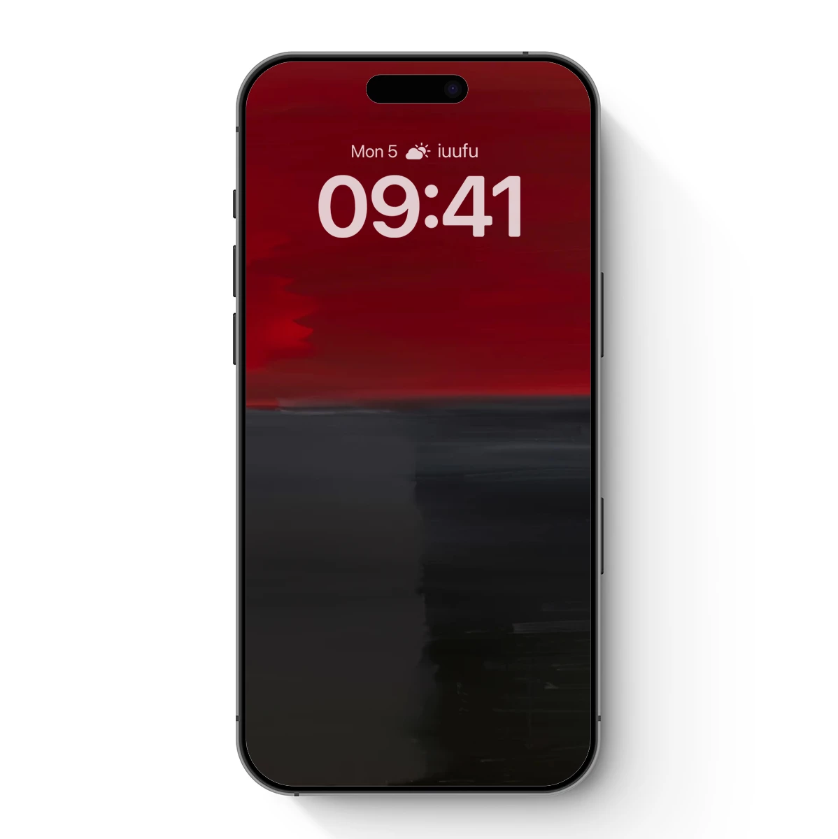 Crimson Horizon: Abstract Minimalist Elegance