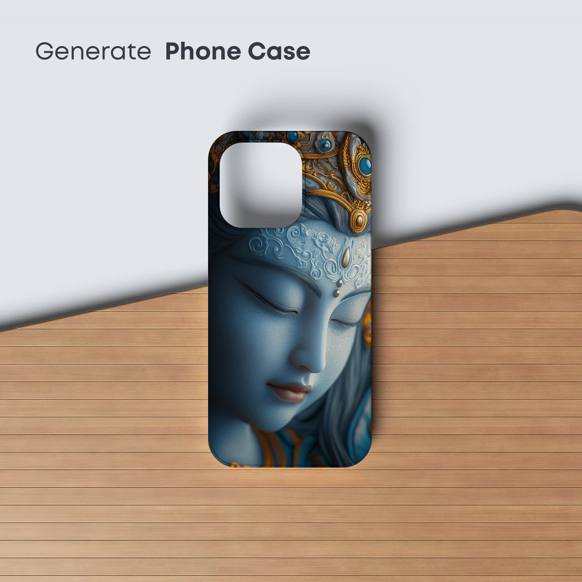Ethereal Divinity: Blue-Hued Serenity in Ornate Detail - Image 3