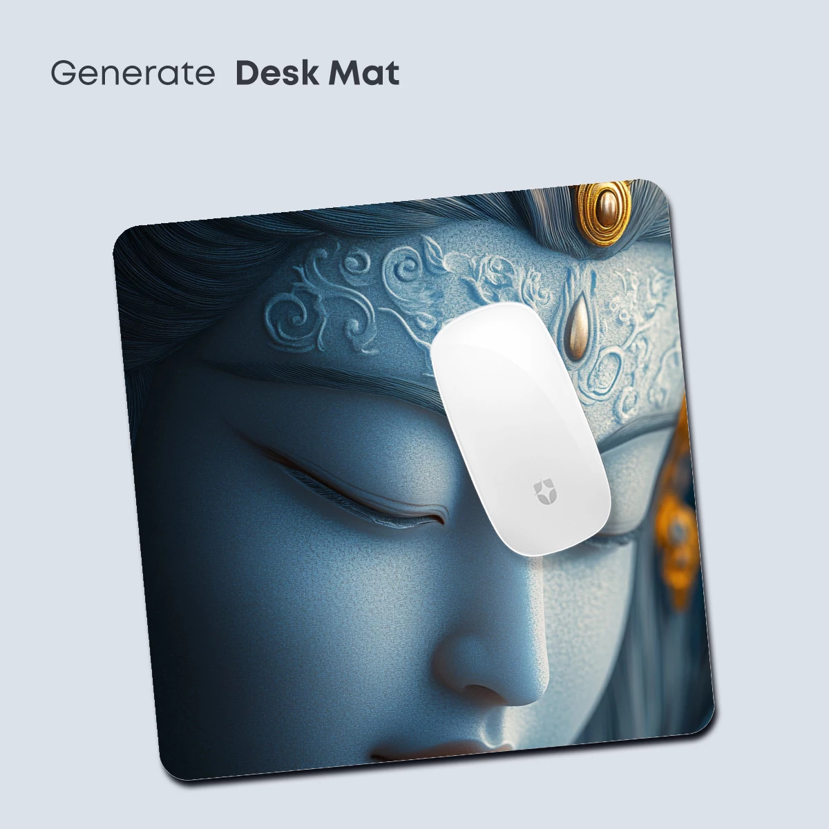 Ethereal Divinity: Blue-Hued Serenity in Ornate Detail - Image 4