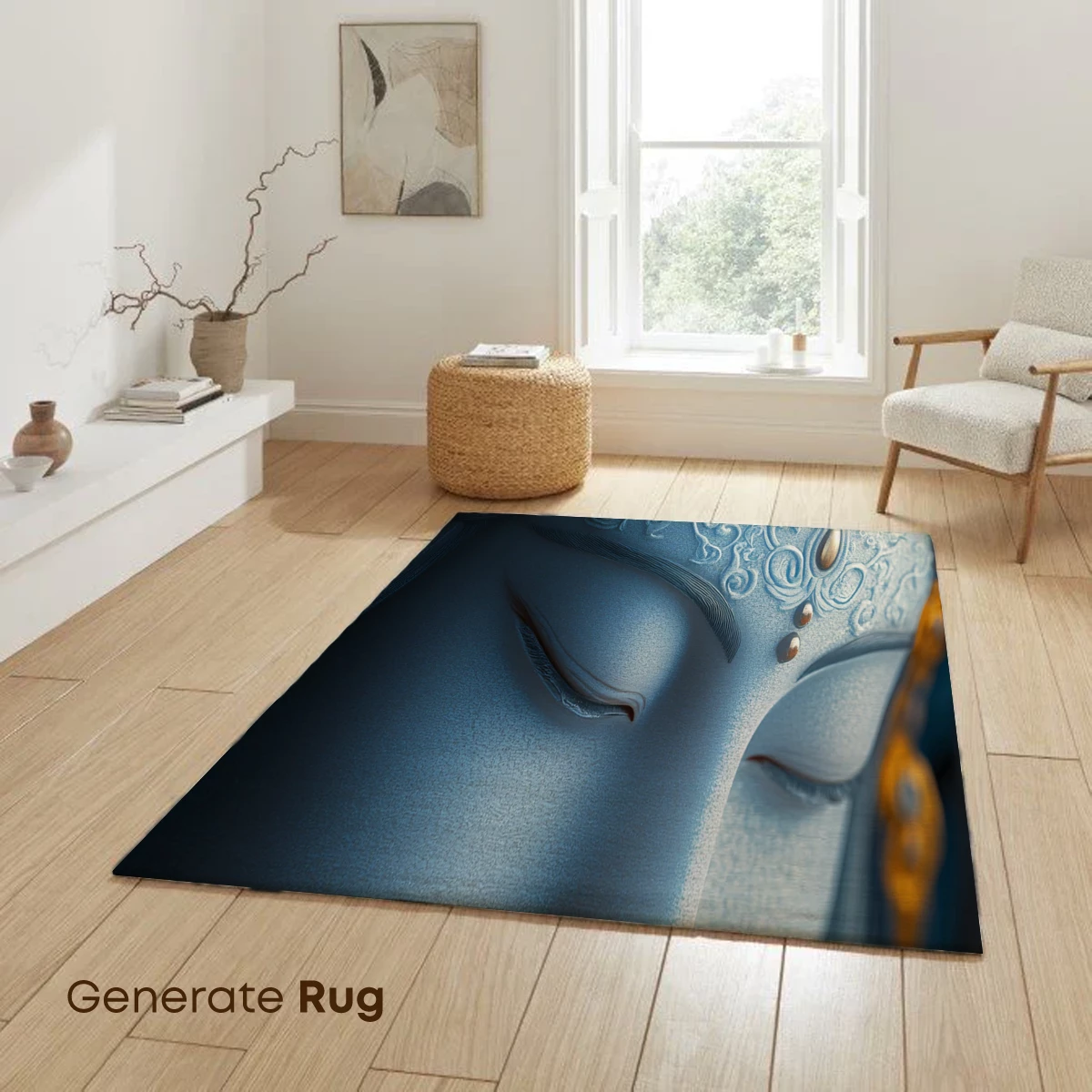 Ethereal Divinity: Blue-Hued Serenity in Ornate Detail - Image 6