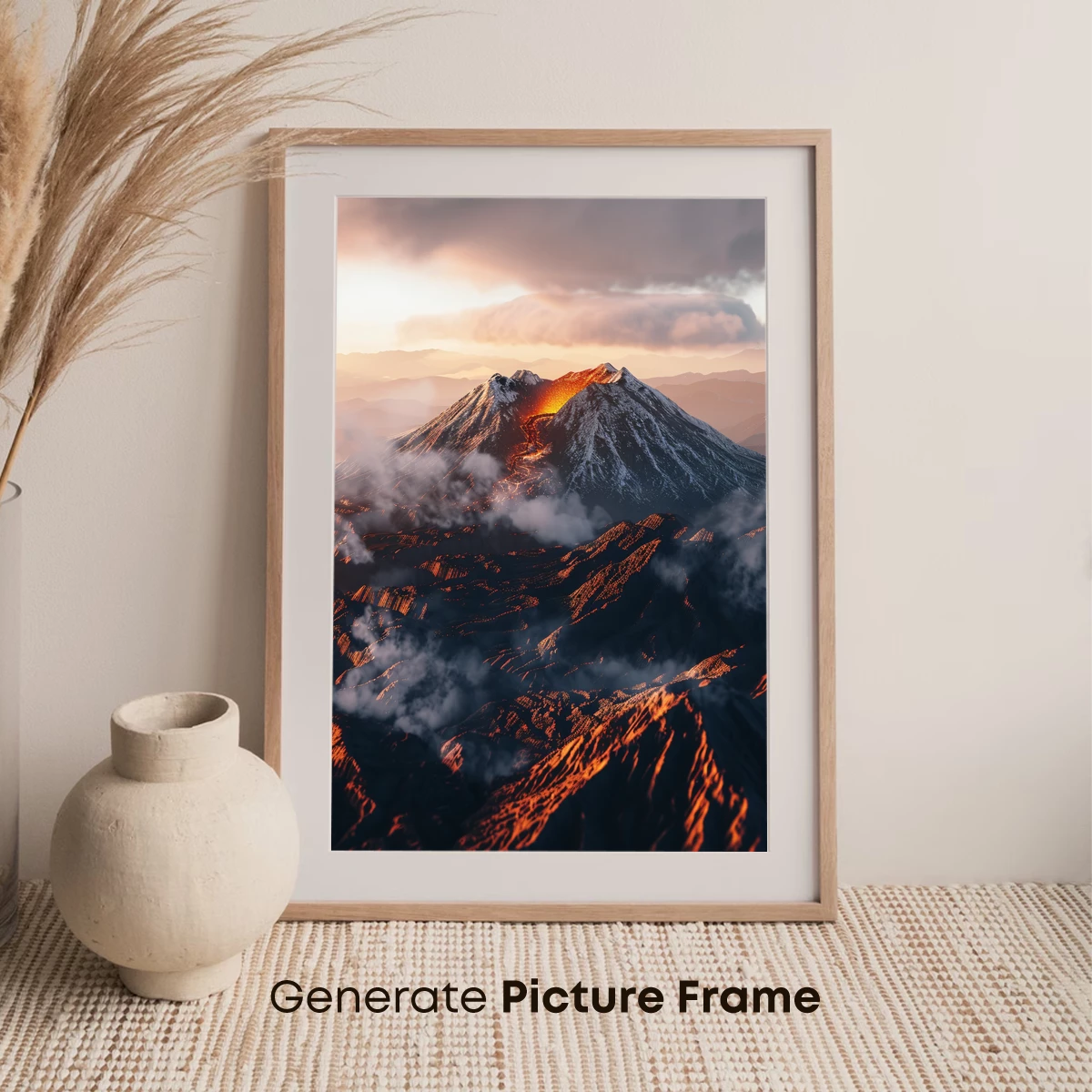 Erupting Volcano at Sunset: A Fiery Symphony - Image 7