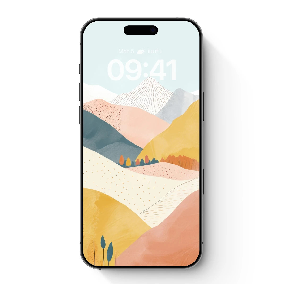 Abstract Mountain Symphony in Pastel Hues