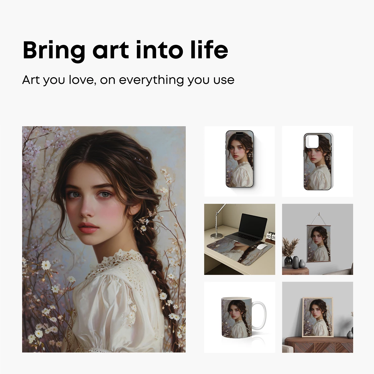 Ethereal Blossom Portrait: Romantic Floral Fantasy - Image 2