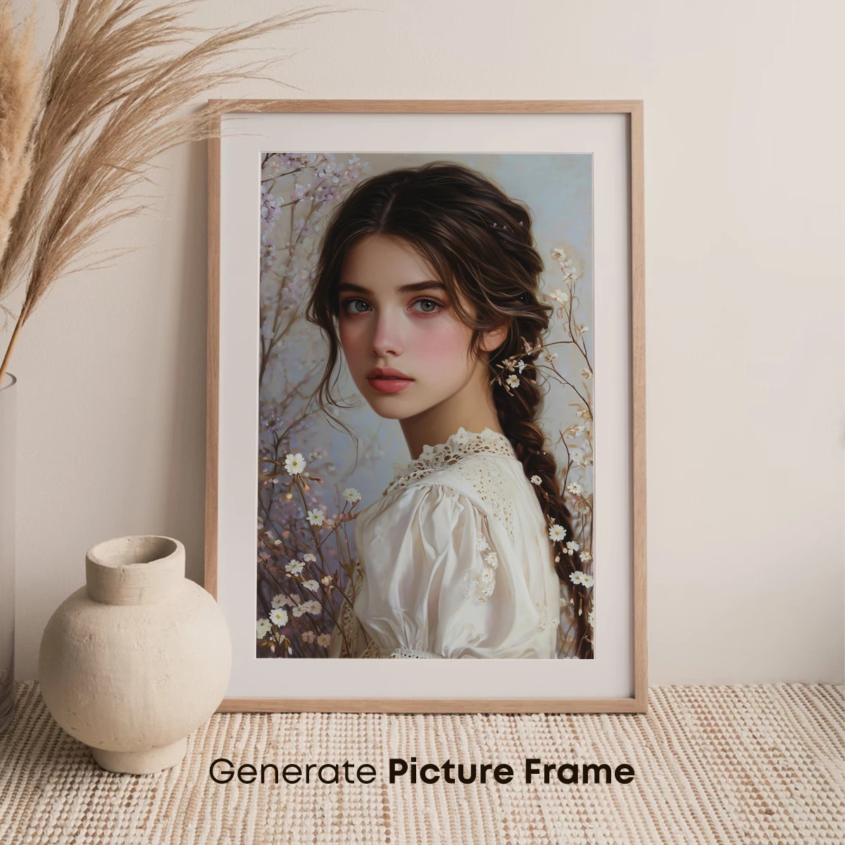 Ethereal Blossom Portrait: Romantic Floral Fantasy - Image 7