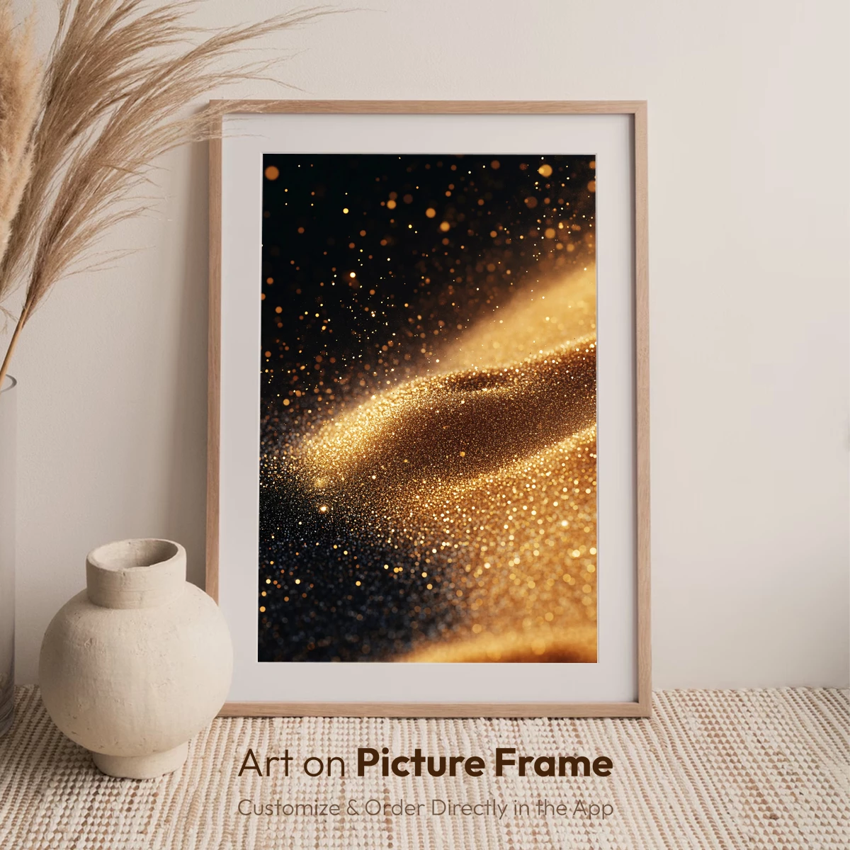 Golden Stardust Waves: A Symphony of Light and Shadow - Image 7