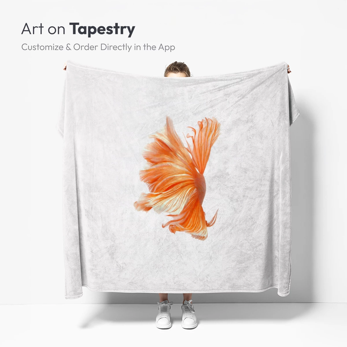 Elegant Orange Betta: Fluid Grace in Motion - Image 5