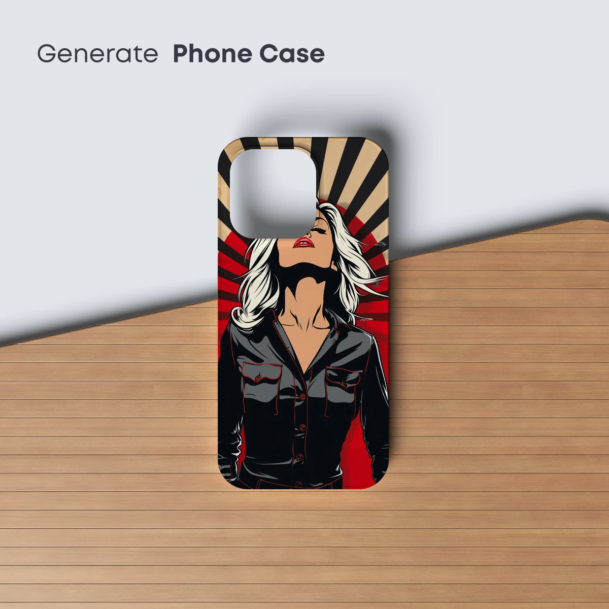 Bold Pop Art Rebel: White Hair, Black Leather - Image 3