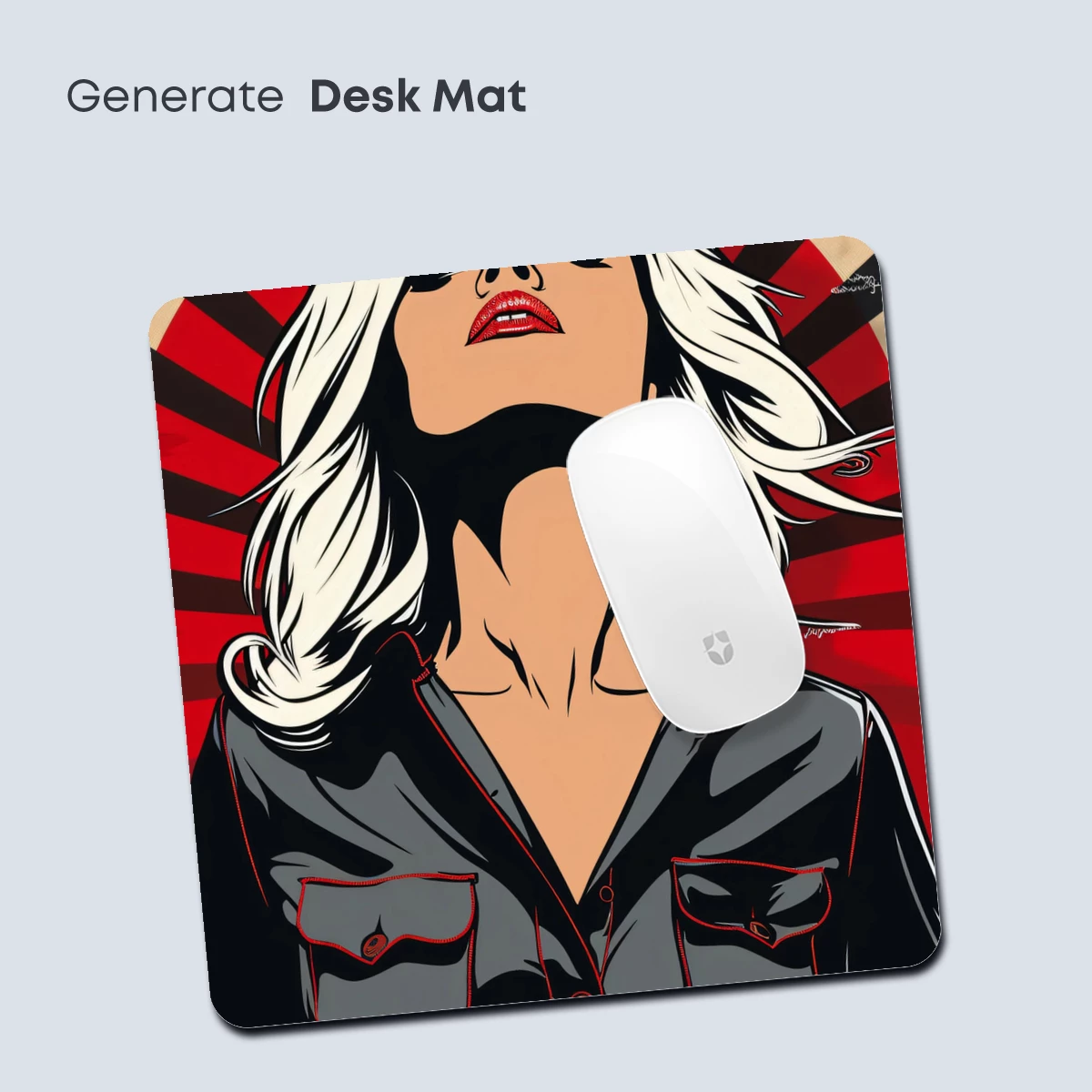 Bold Pop Art Rebel: White Hair, Black Leather - Image 4