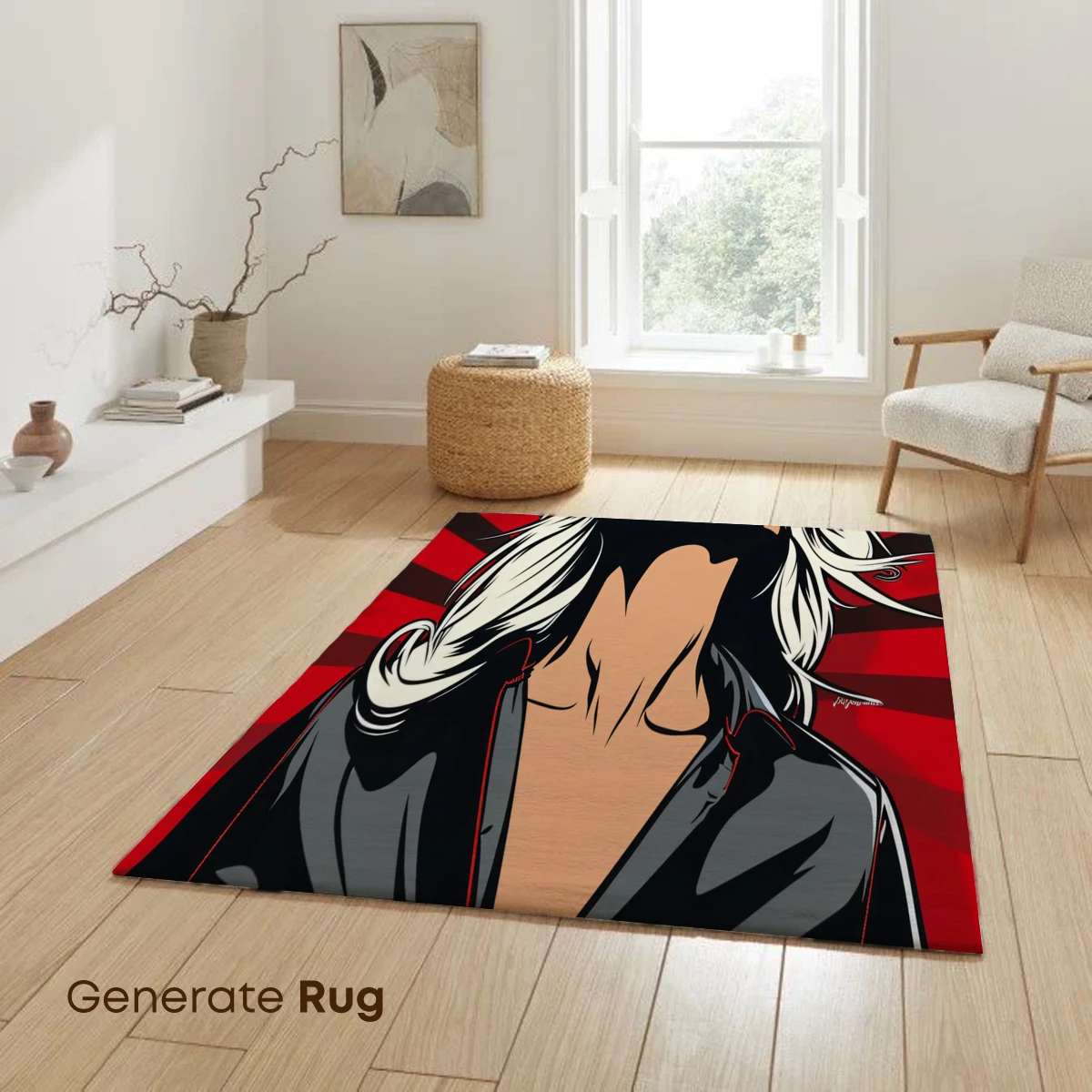 Bold Pop Art Rebel: White Hair, Black Leather - Image 6