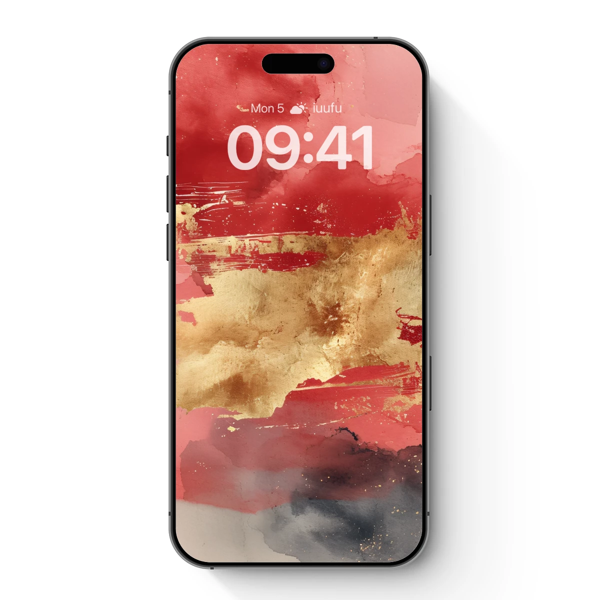 Crimson Canvas: Abstract Fusion of Gold and Red