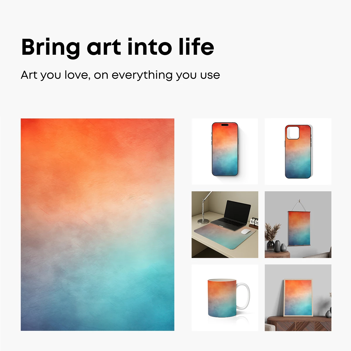 Gradient Horizon: Abstract Fusion of Warm and Cool Tones - Image 2