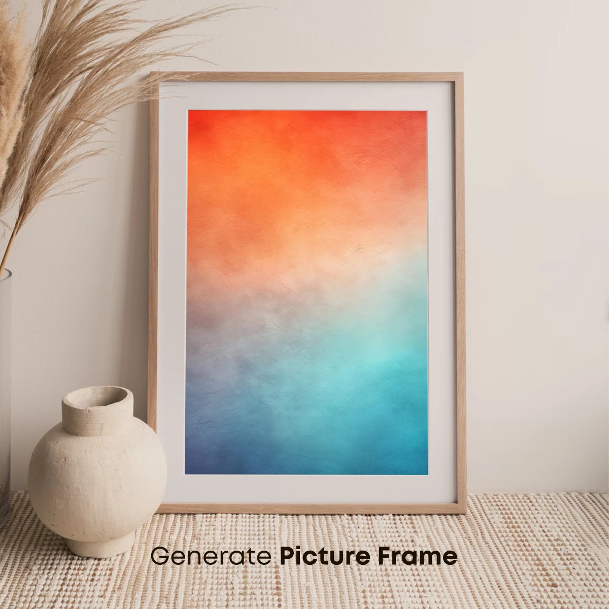 Gradient Horizon: Abstract Fusion of Warm and Cool Tones - Image 7
