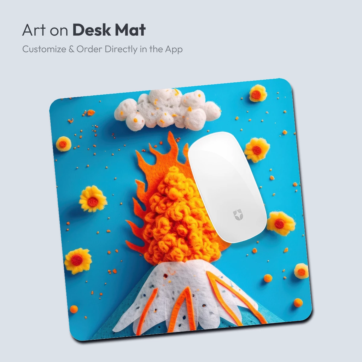 Felt Volcano Eruption with Floral Sky - Image 4