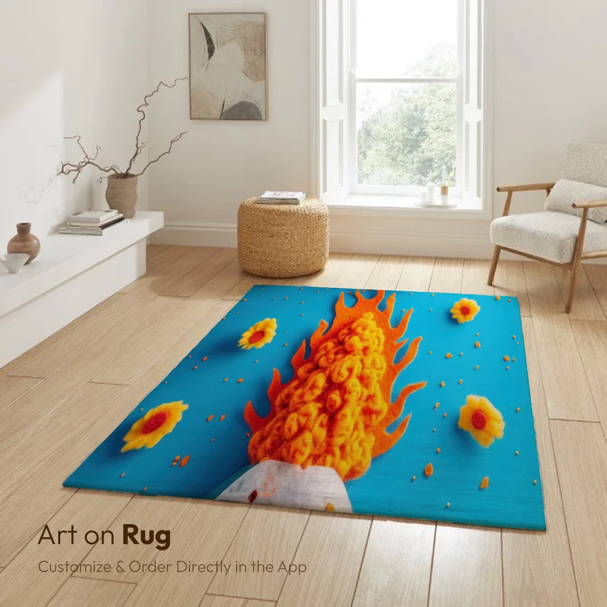 Felt Volcano Eruption with Floral Sky - Image 6
