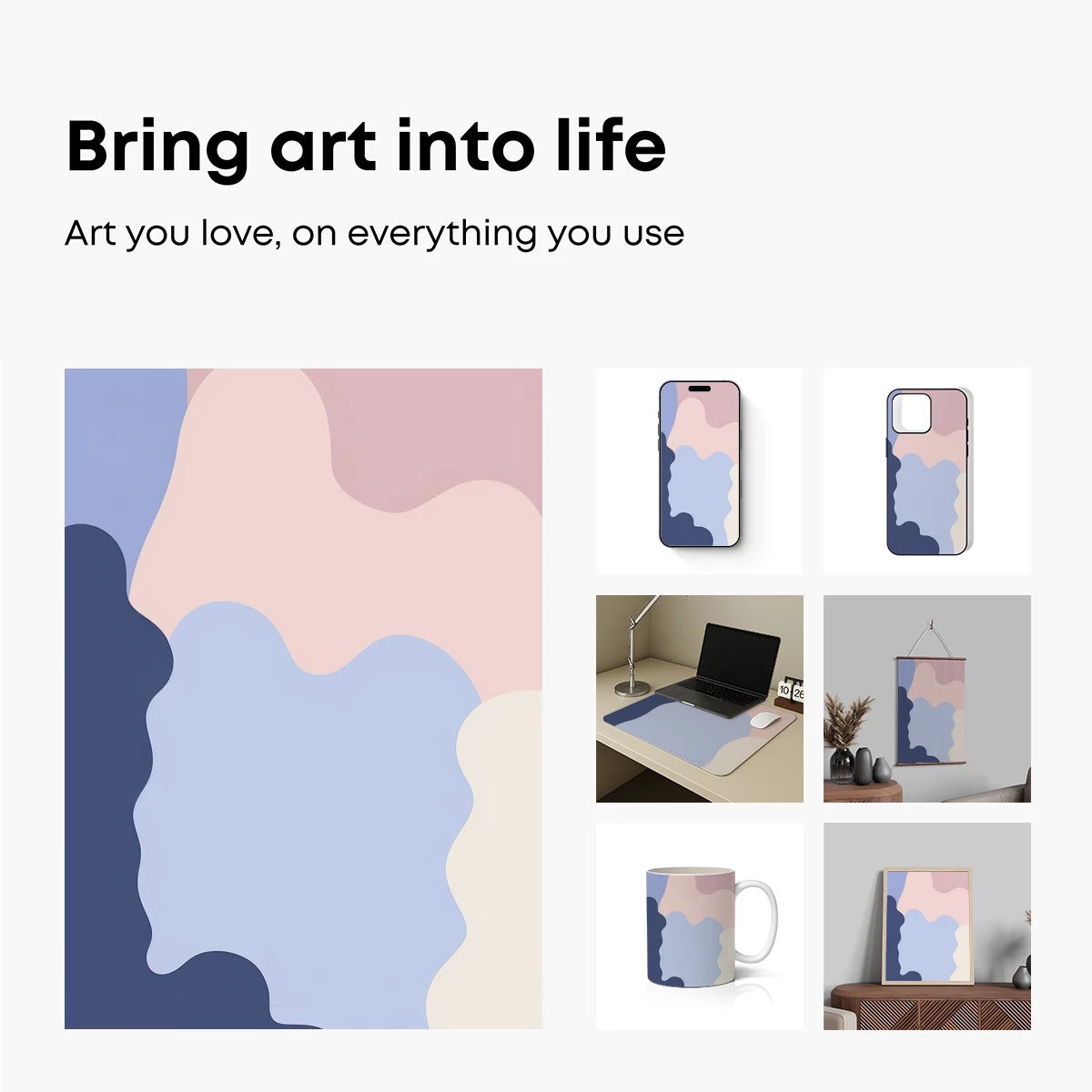 Abstract Color Fusion: Soft Waves in Pastel Harmony - Image 2