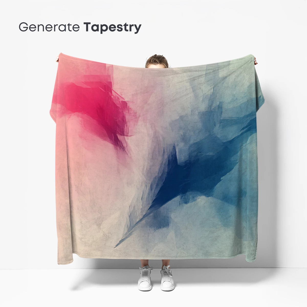 Abstract Fusion: Red and Blue Brushstrokes - Image 5