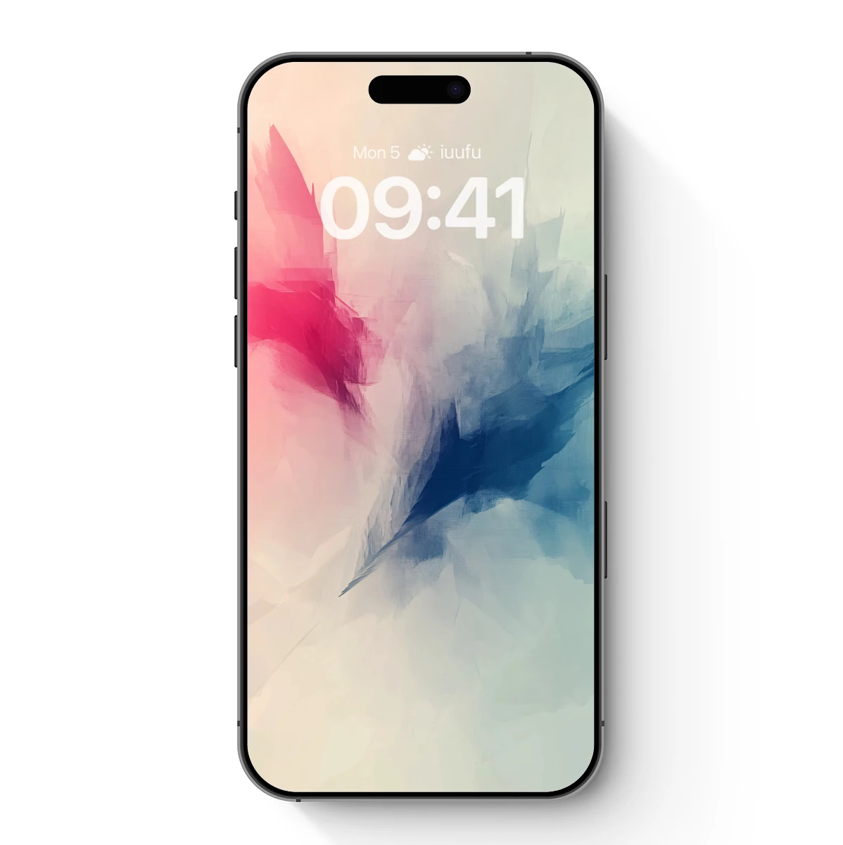 Abstract Fusion: Red and Blue Brushstrokes