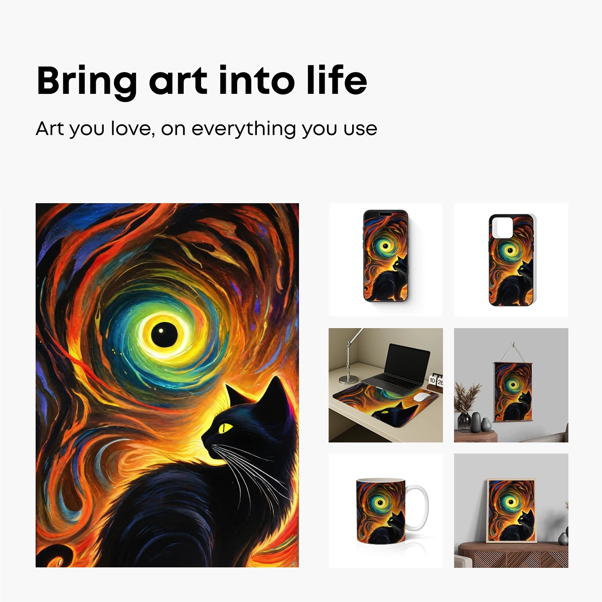 Cosmic Cat: Whirlwind of Colors and Shadows - Image 2