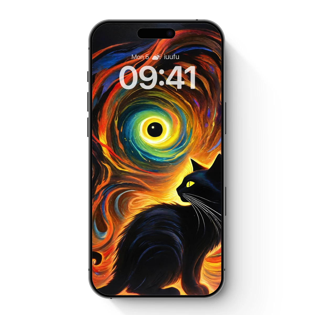 Cosmic Cat: Whirlwind of Colors and Shadows