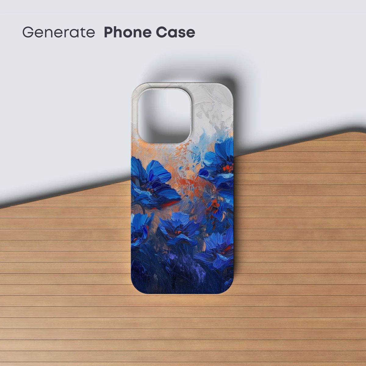 Blue Floral Symphony in Abstract Expressionism - Image 3