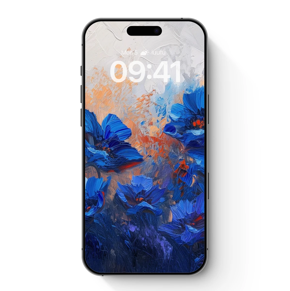 Blue Floral Symphony in Abstract Expressionism