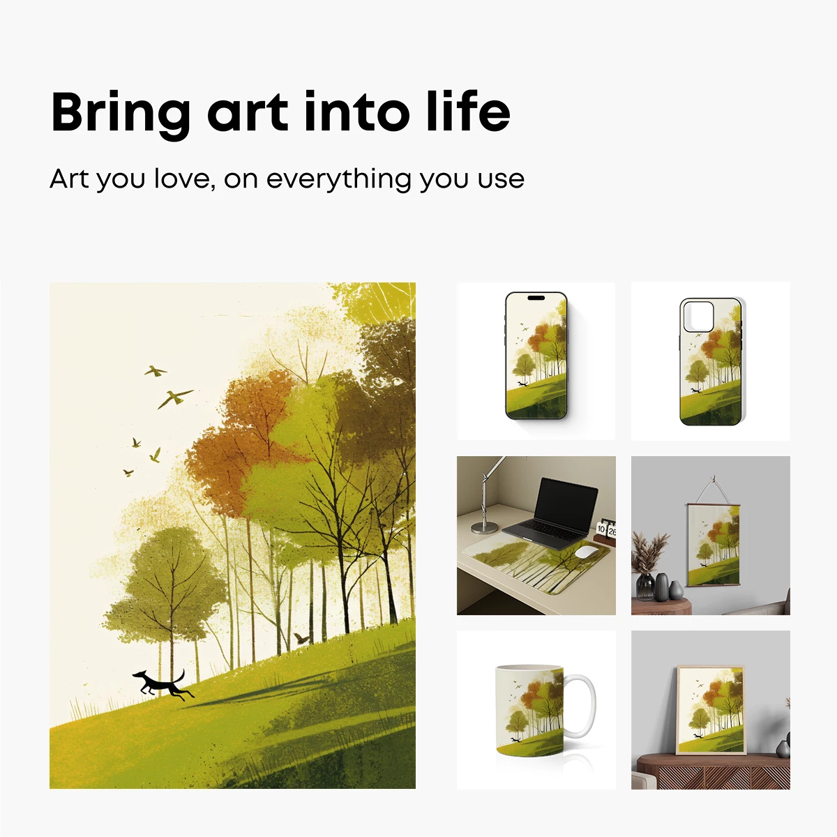 Autumnal Sprint: Silhouette Dog in a Vibrant Forest - Image 2