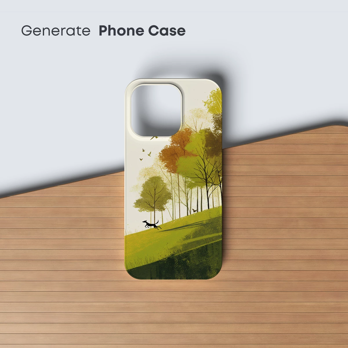 Autumnal Sprint: Silhouette Dog in a Vibrant Forest - Image 3