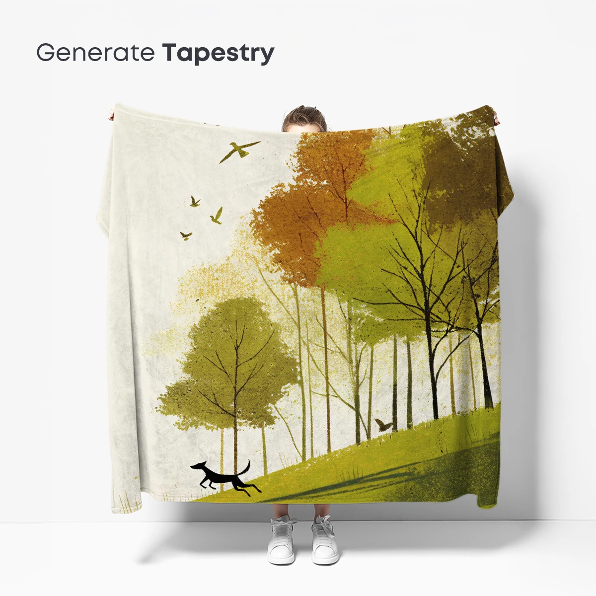 Autumnal Sprint: Silhouette Dog in a Vibrant Forest - Image 5