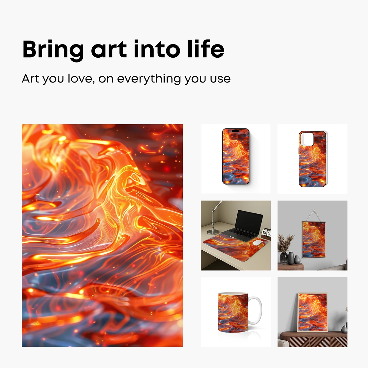 Fiery Lava Dance: Abstract Fusion Art - Image 2