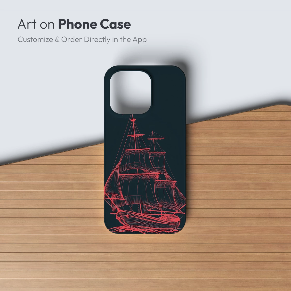 Crimson Sails: Nautical Elegance in Monochrome - Image 3