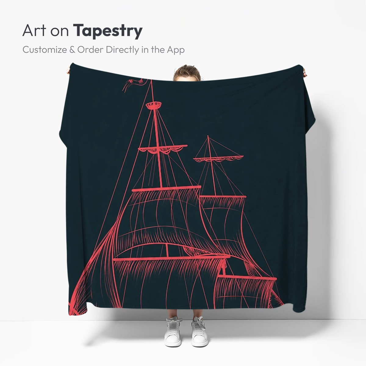 Crimson Sails: Nautical Elegance in Monochrome - Image 5