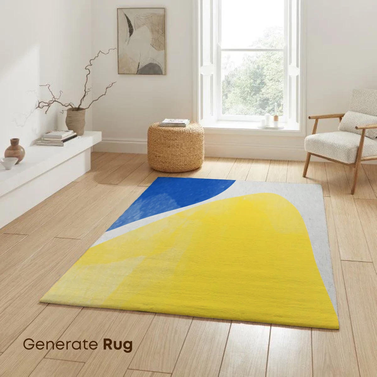 Abstract Harmony: Blue and Yellow Fusion - Image 6