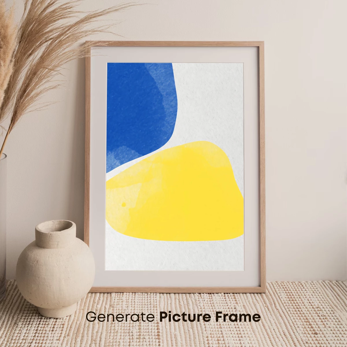 Abstract Harmony: Blue and Yellow Fusion - Image 7