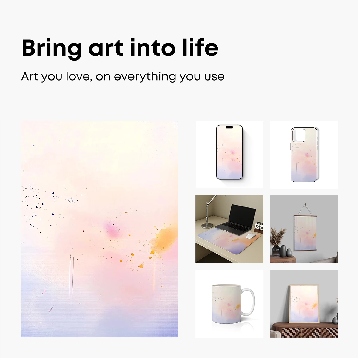 Abstract Dawn Symphony: Colorful Brushstrokes Merge in Soft Light - Image 2