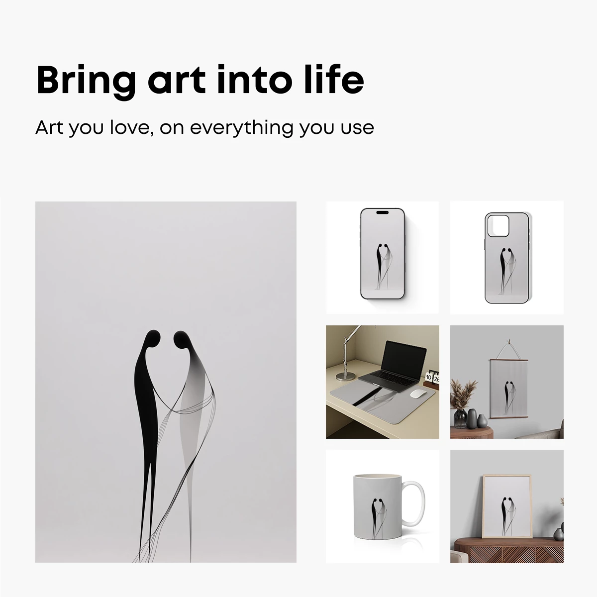 Elegant Embrace: Abstract Silhouettes in Harmony - Image 2