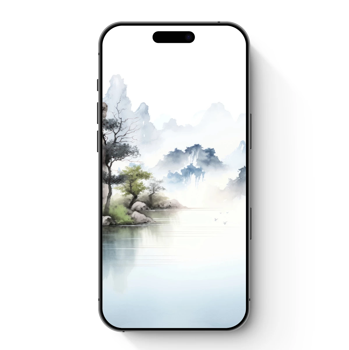 Misty Mountain Serenity: Ink Wash Landscape