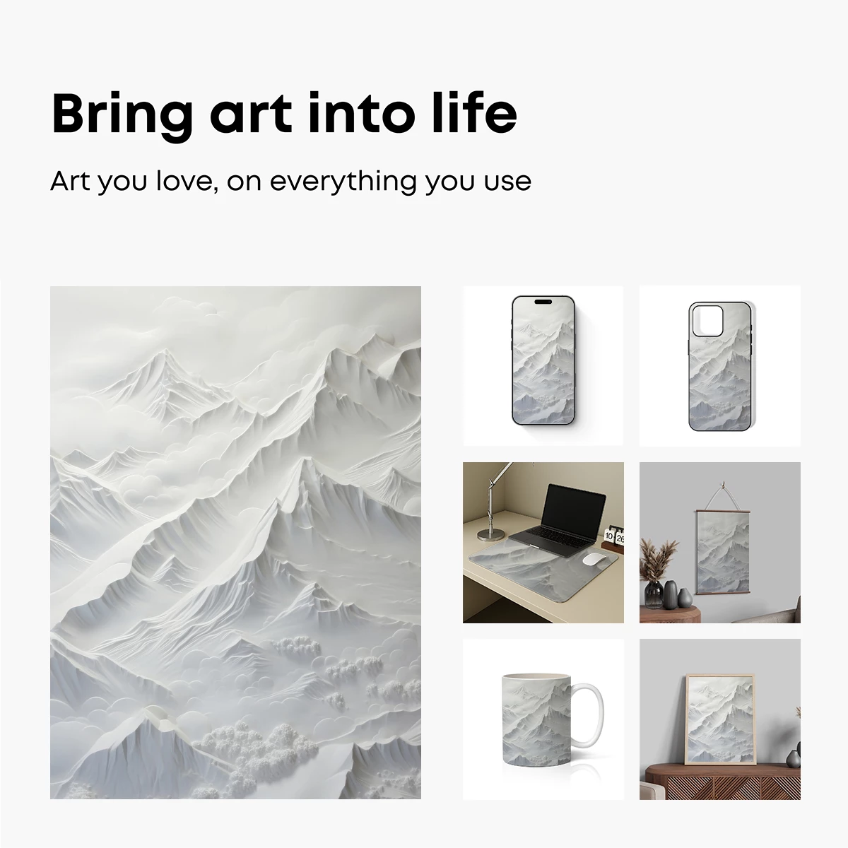 Eternal Snow Peaks: A Monochromatic Odyssey - Image 2