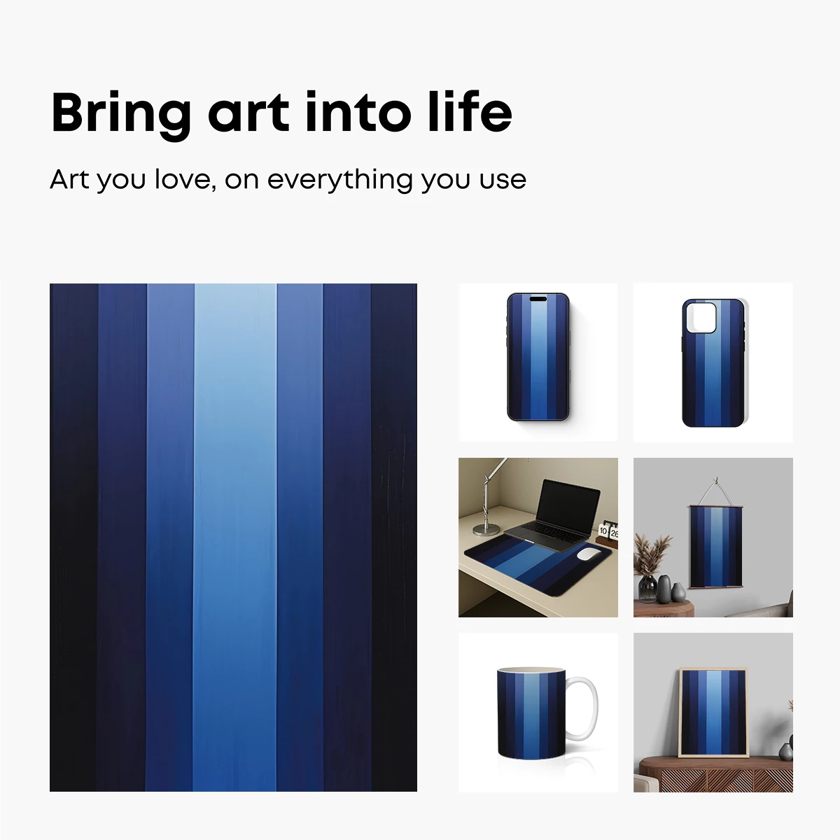 Blue Gradient Symphony: A Vertical Harmony - Image 2