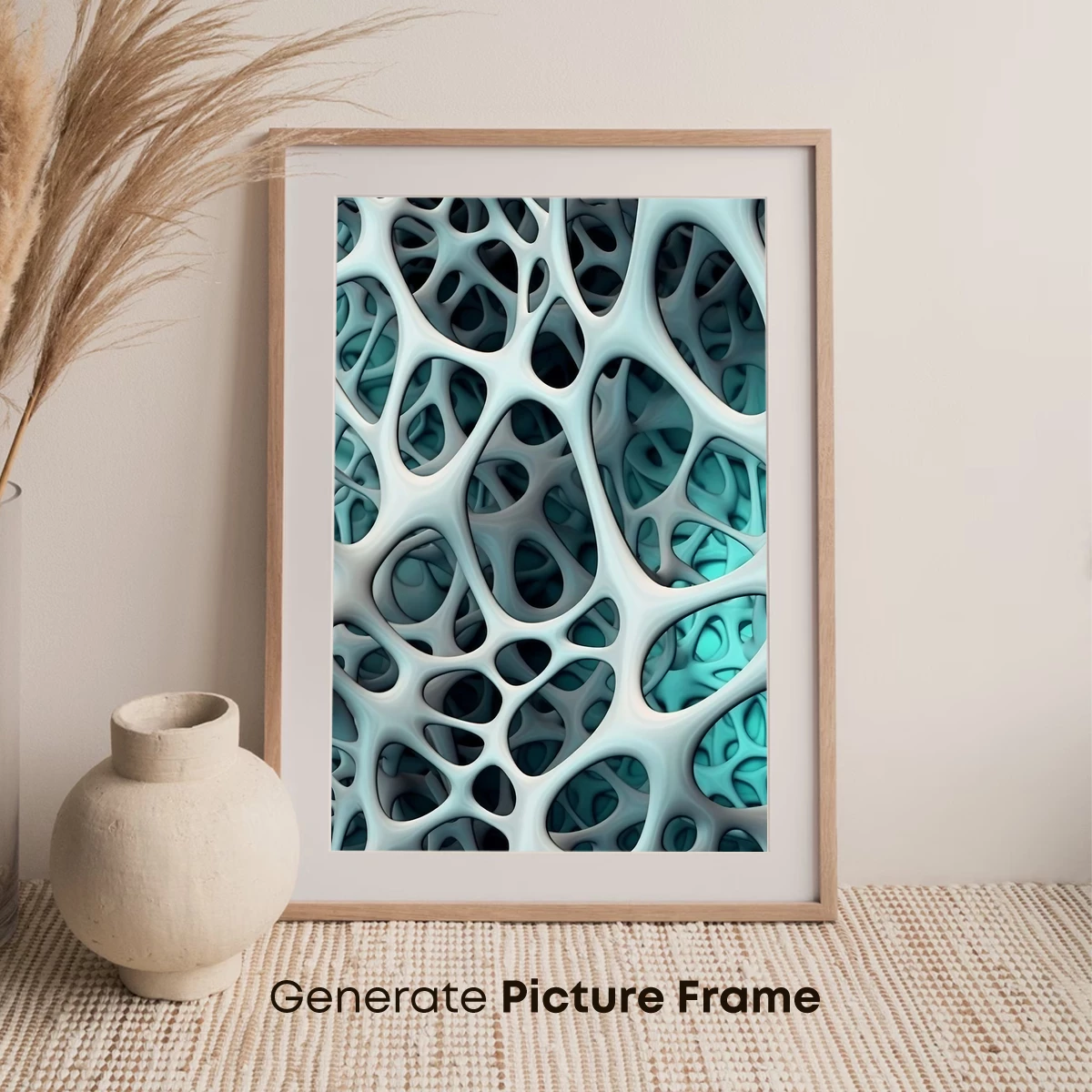 Cyan Lattice Dreams: Abstract Organic Weave - Image 7