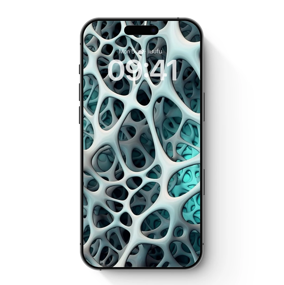 Cyan Lattice Dreams: Abstract Organic Weave