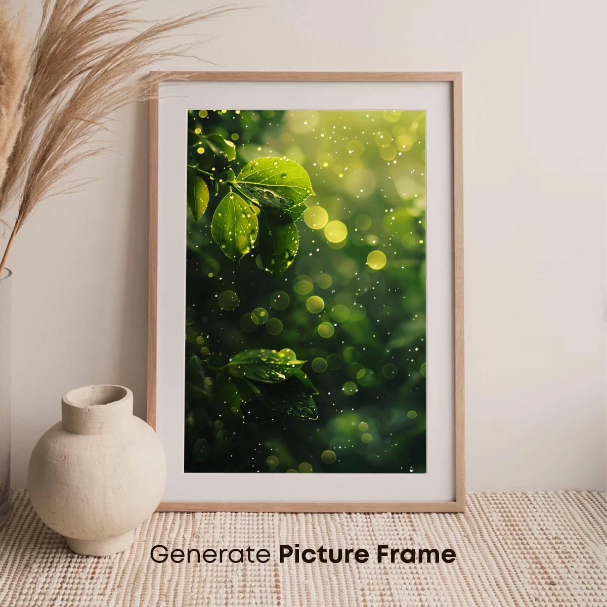 Dew-Kissed Leaves in Sunlit Forest - Image 7