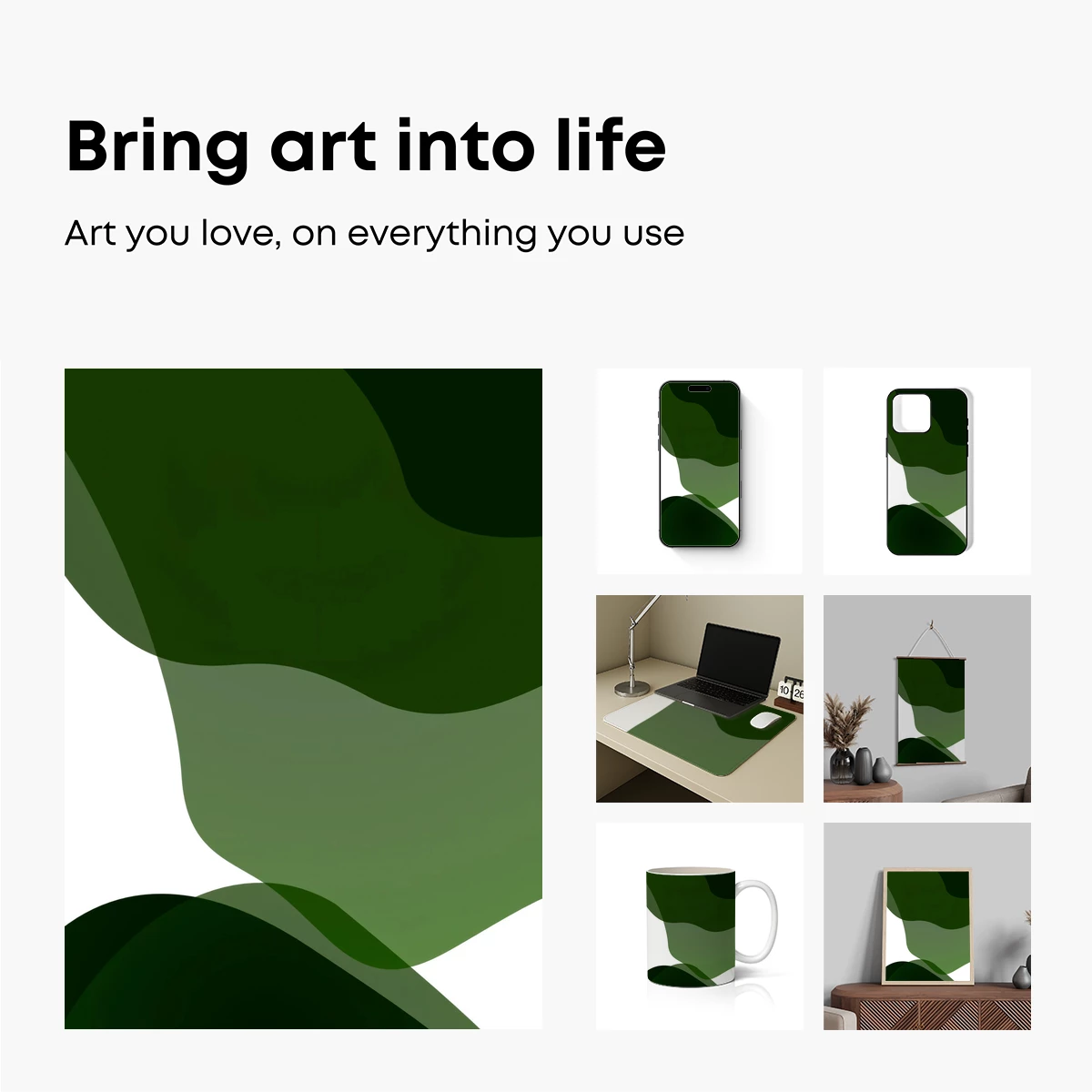 Ethereal Green Waves: Abstract Fluidity - Image 2