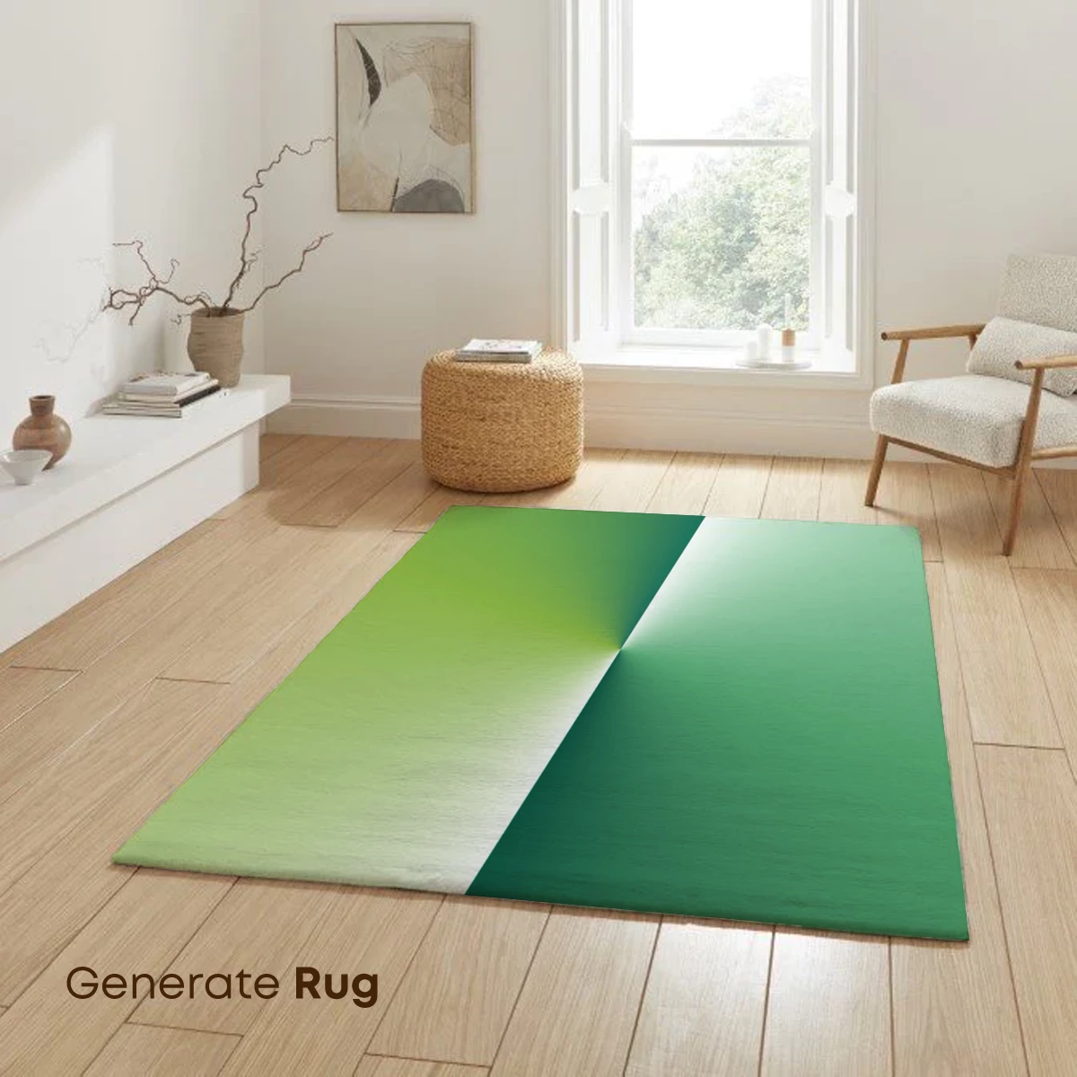 Geometric Green Harmony: Abstract Fluidity - Image 6