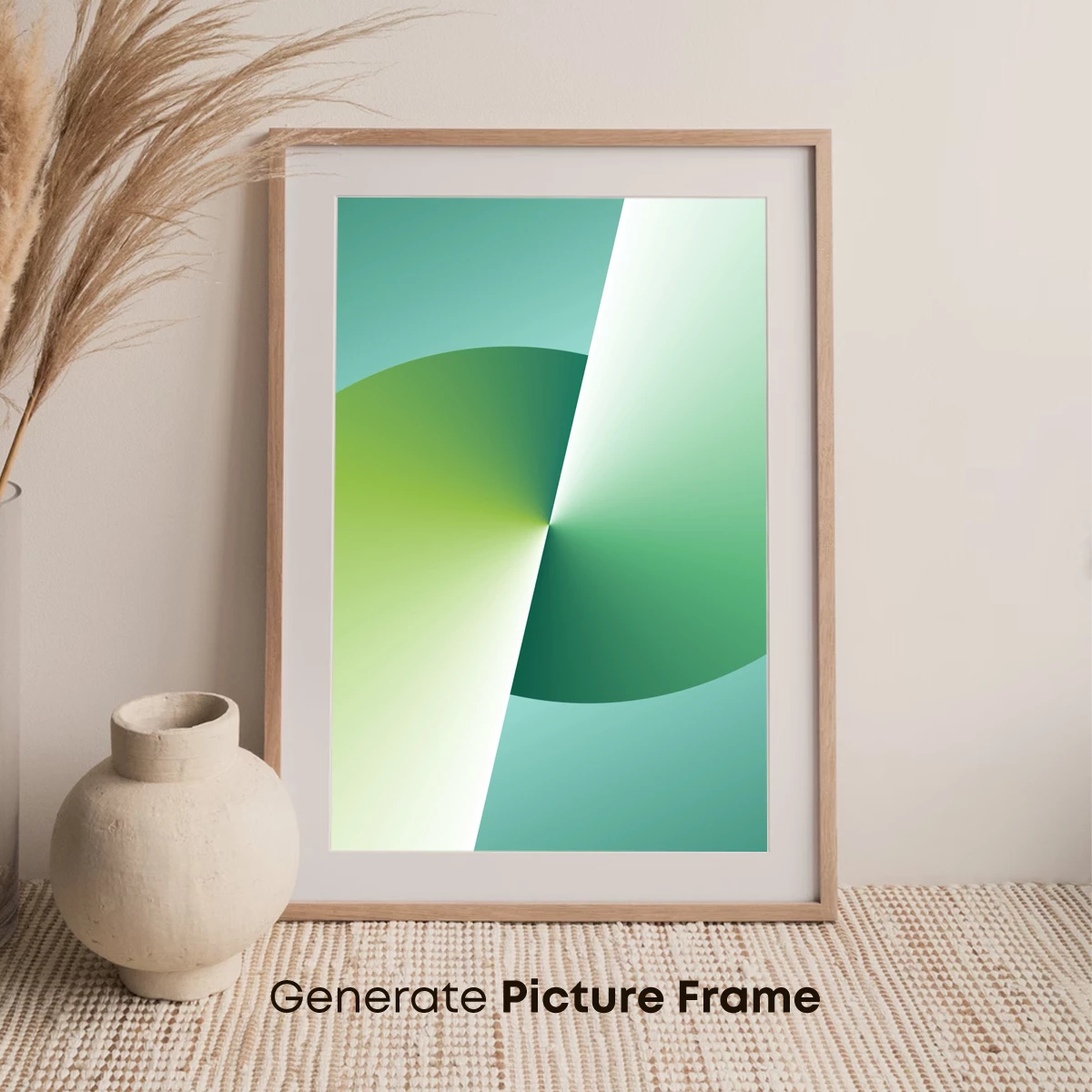 Geometric Green Harmony: Abstract Fluidity - Image 7