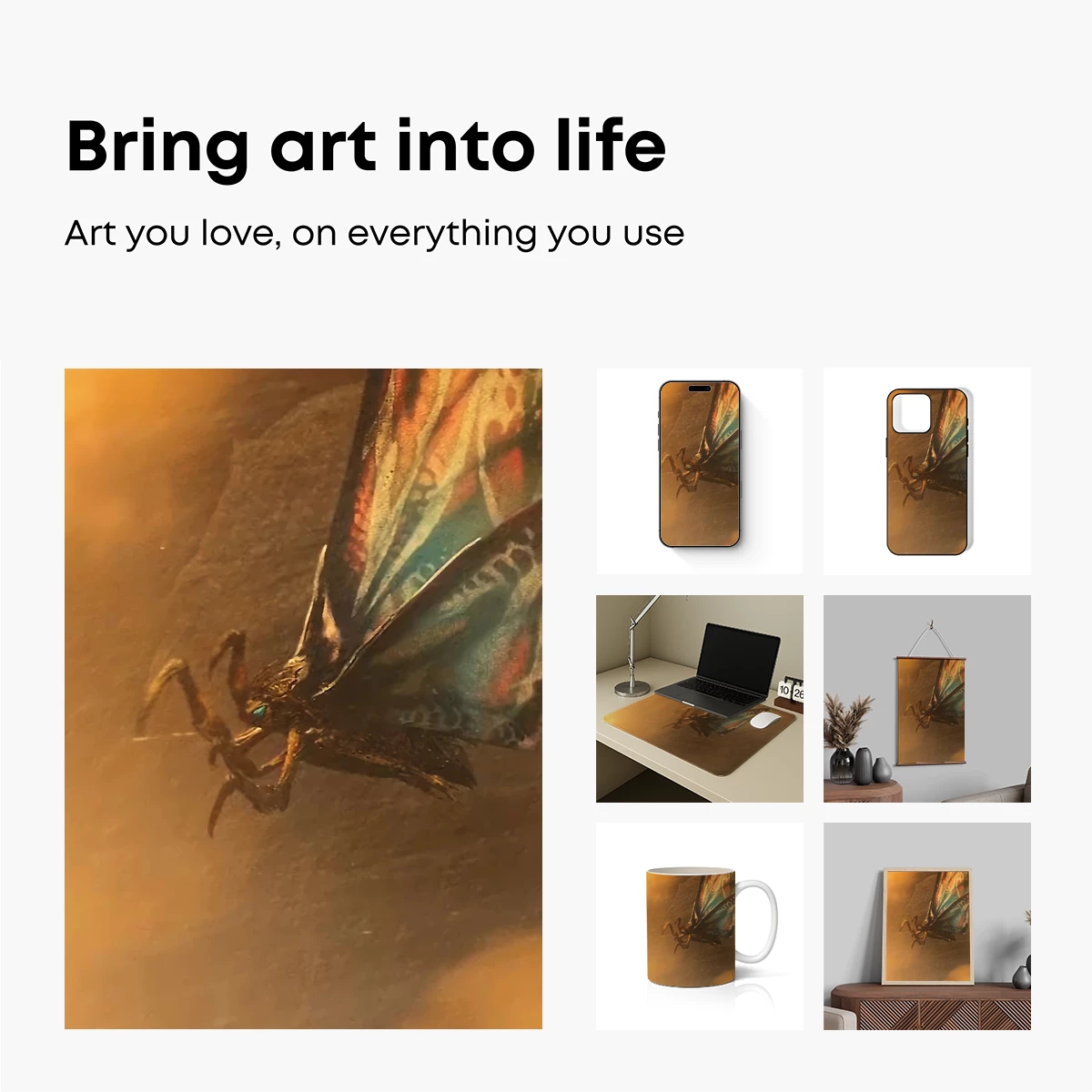 Moth in Amber Glow: Surreal Insect Artistry - Image 2