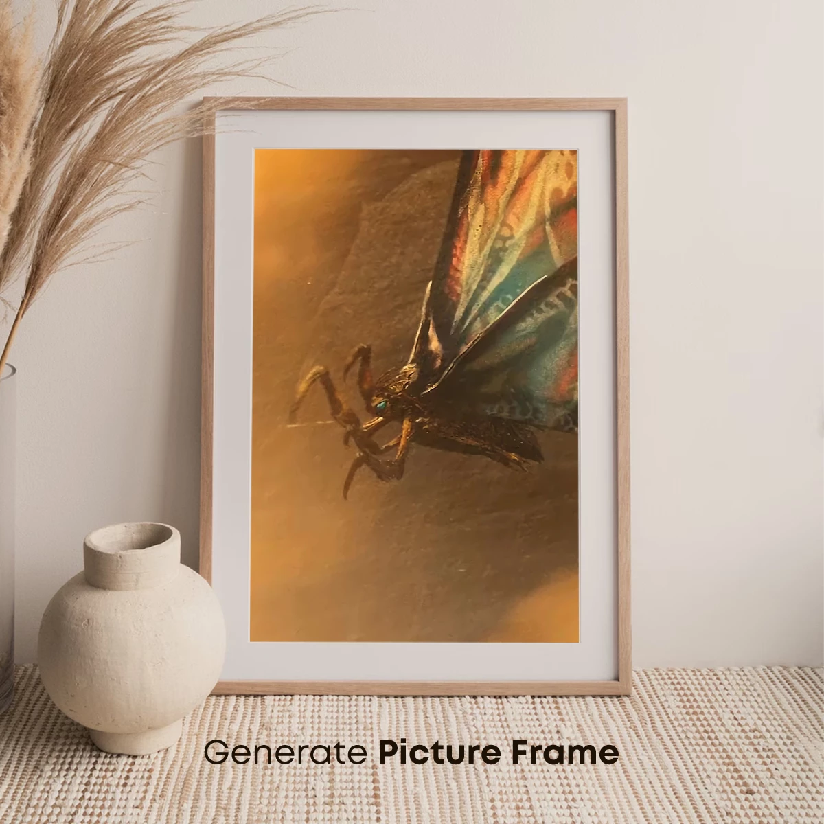 Moth in Amber Glow: Surreal Insect Artistry - Image 7