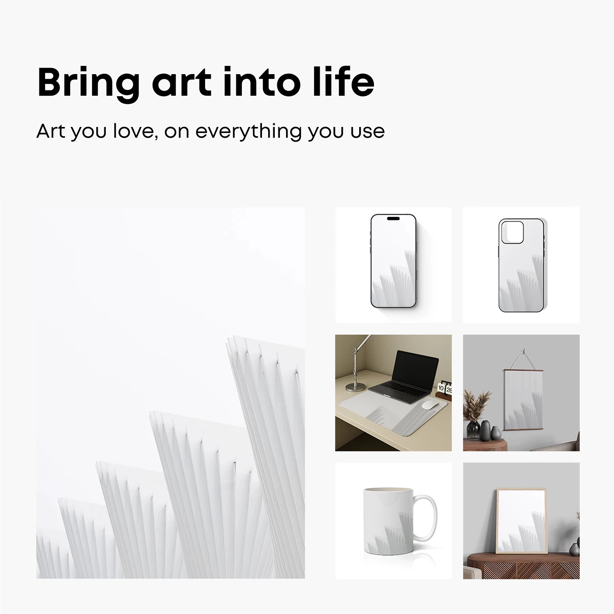 Geometric White Elegance: Abstract Layered Forms - Image 2